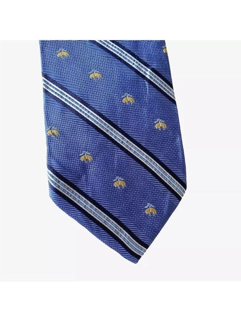 Brooks Brothers Woven in Italy Neck Tie 100% Silk Sheep Blue Made In USA